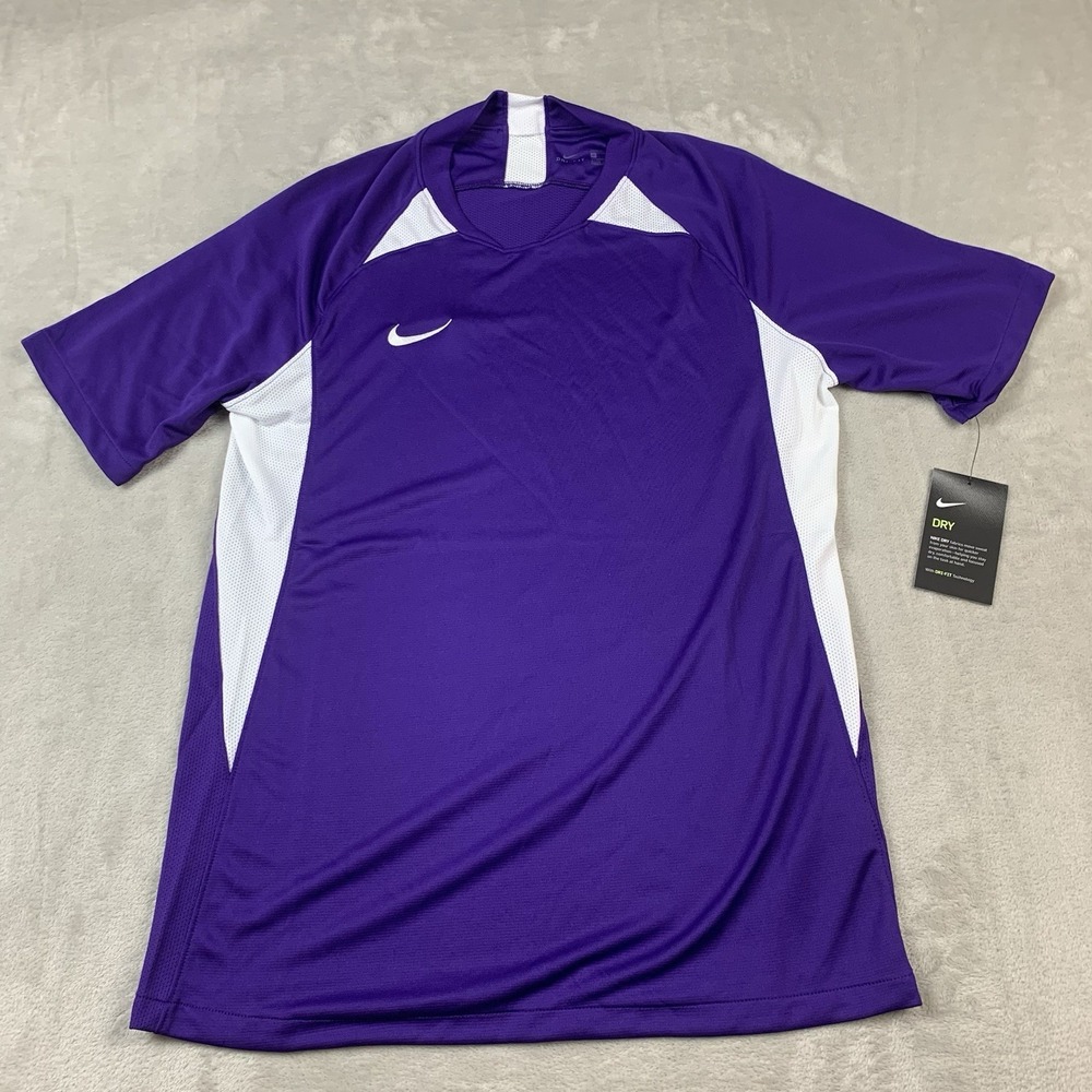 New Nike Short Sleeve Legend Soccer Jersey Men Medium Purple Dri Fit AJ1013 - Picture 2 of 7
